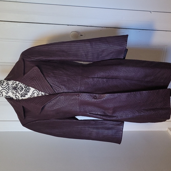 Pamela McCoy Couture vintage leather coat size M - Picture 1 of 13